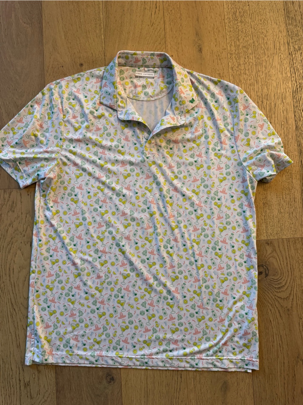 Fore Fathers Men's Polo Shirt Happy Hour Margarita Print